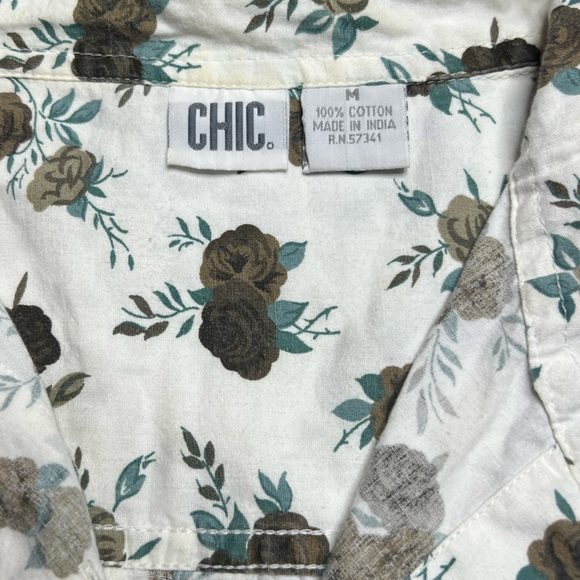 Vintage 90s Chic Floral Sleeveless Button Down size M - Picture 10 of 15